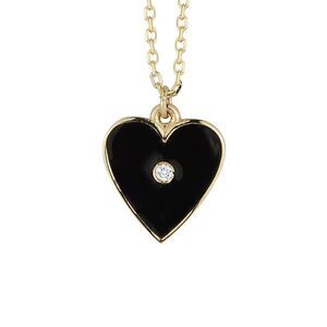 Ember Fine Jewelry 14K 0.01 Ct. Tw. Diamond Necklace, Black